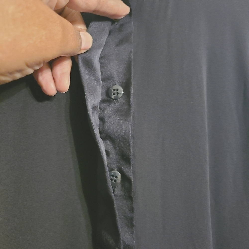 Escada | Women's Black Button Down Silk Shirt (Italian Size 42; US Medium) - Picture 8 of 16